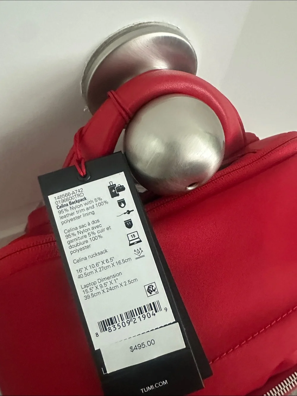 TUMI Red Voyager Backpack - Sleek Everyday Carry
